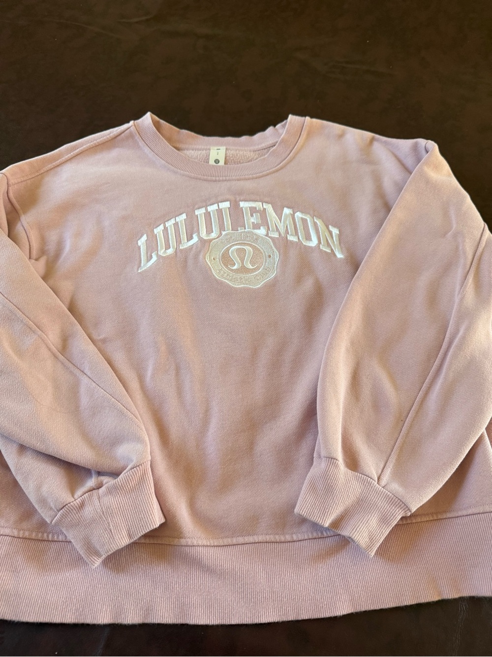 lululemon athletica Light Pink Crewneck Sweatshirt with White Logo